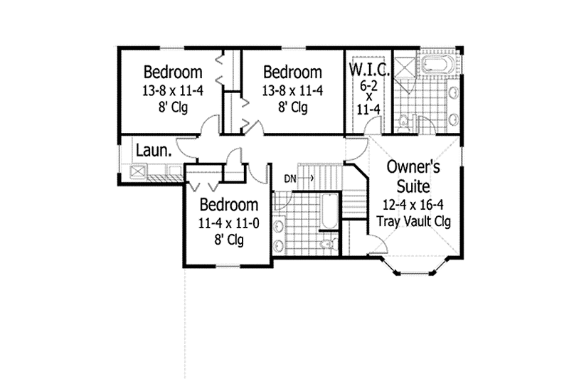 Home Plan - Floor Plan - Upper Floor for Traditional House Plan #51-1095 - 4 bed, 3 bath