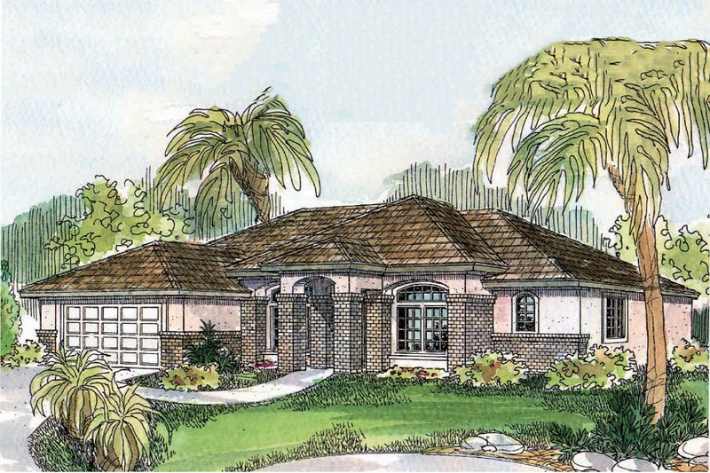 Dream House Plan - Mediterranean Exterior - Front Elevation Plan #124-502