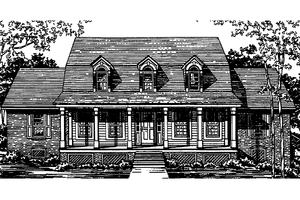 Exterior - Front Elevation 3 for Country House Plan #30-266 - 4 bed, 4 bath