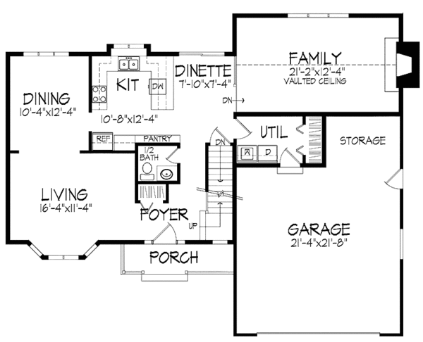 Dream House Plan - Country Floor Plan - Main Floor Plan #51-710