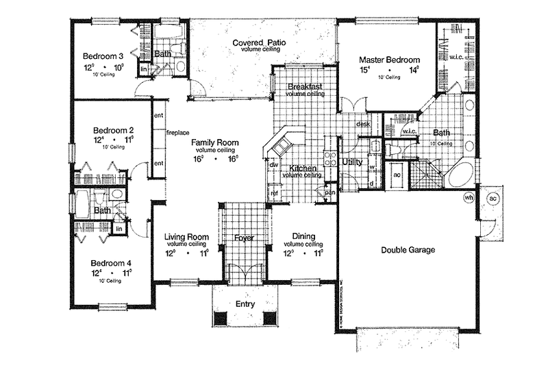 Home Plan - Floor Plan - Main Floor for Contemporary House Plan #417-719 - 4 bed, 3 bath