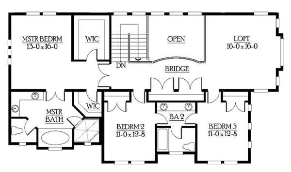 House Plan Design - Craftsman Floor Plan - Upper Floor Plan #132-261