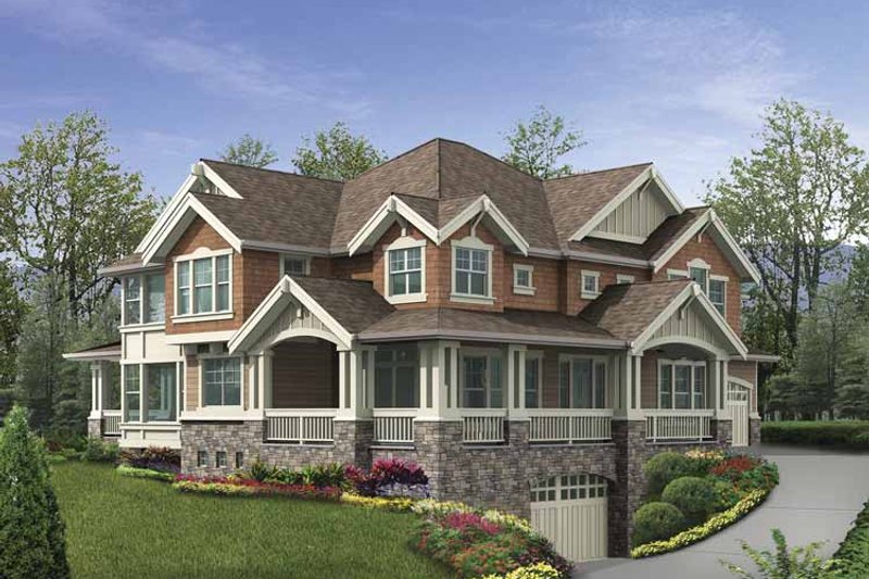 Dream House Plan - Exterior - Front Elevation 3 for Craftsman House Plan #132-487 - 4 bed, 4 bath