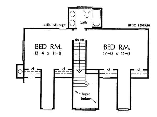 Country Floor Plan - Upper Floor Plan #929-200