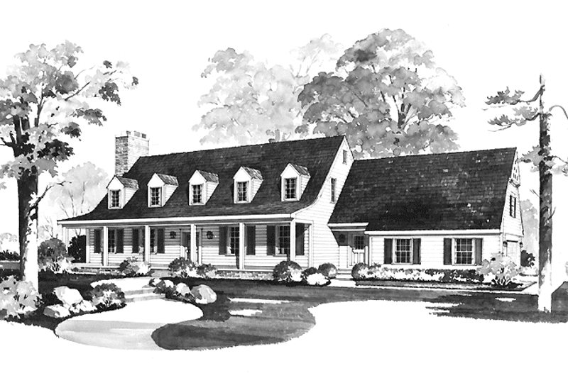 Home Plan - Exterior - Front Elevation 3 for Colonial House Plan #72-678 - 3 bed, 2.5 bath