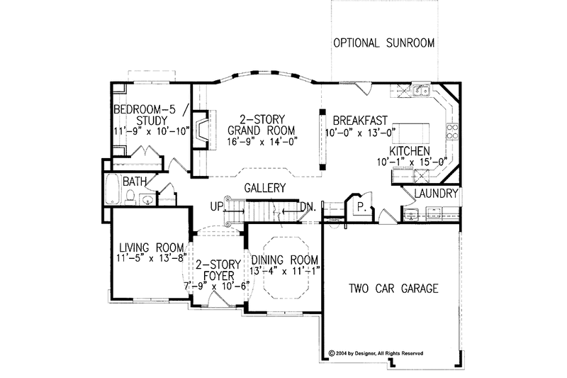 Home Plan - Floor Plan - Main Floor for Traditional House Plan #54-229 - 5 bed, 4 bath