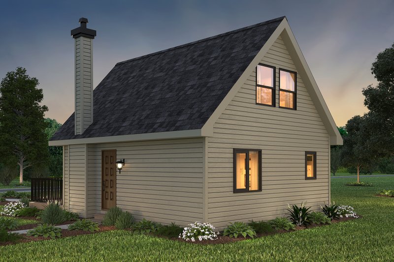 Dream House Plan - Exterior - Rear Elevation 2 for Cabin House Plan #18-4501 - 2 bed, 1 bath
