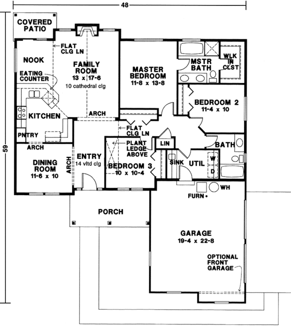 House Design - Country Floor Plan - Main Floor Plan #966-25