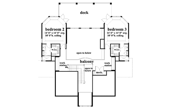 Floor Plan - Upper Floor for Craftsman House Plan #930-138 - 3 bed, 3.5 bath
