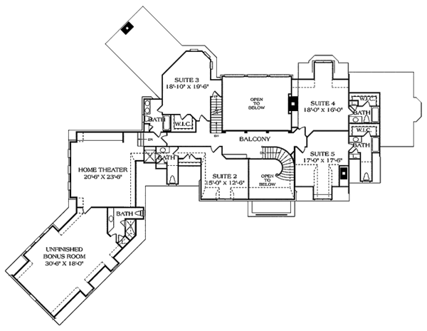 Architectural House Design - European Floor Plan - Upper Floor Plan #453-471
