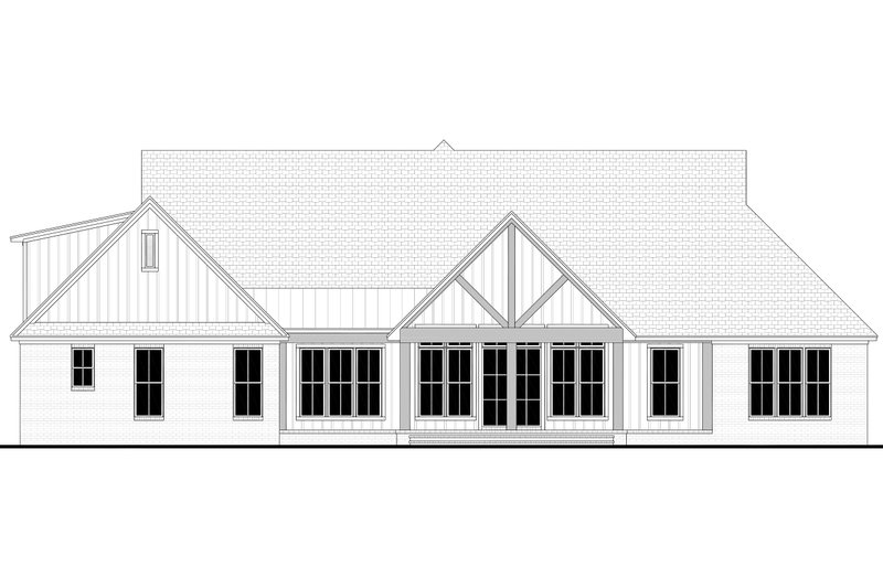 Architectural House Design - Exterior - Rear Elevation for Farmhouse House Plan #430-397 - 4 bed, 3.5 bath