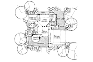 Floor Plan - Main Floor for Craftsman House Plan #120-198 - 3 bed, 2.5 bath