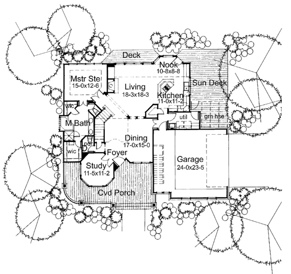 Craftsman Floor Plan - Main Floor Plan #120-198