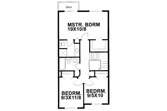 Floor Plan - Upper Floor for Traditional House Plan #303-457 - 3 bed, 2.5 bath