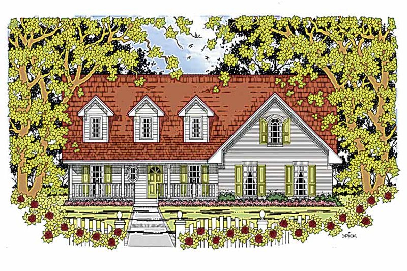 Home Plan - Country Exterior - Front Elevation Plan #42-598