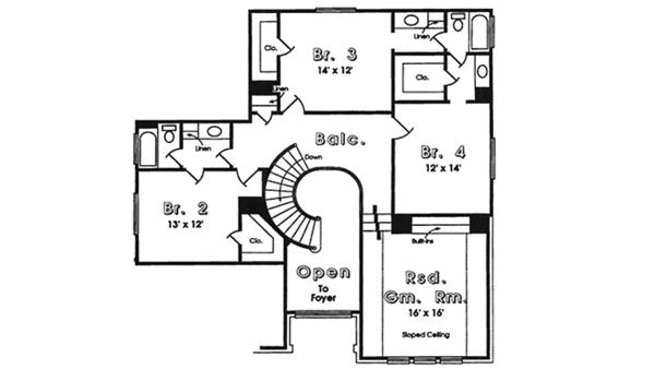 Dream House Plan - Country Floor Plan - Upper Floor Plan #974-7