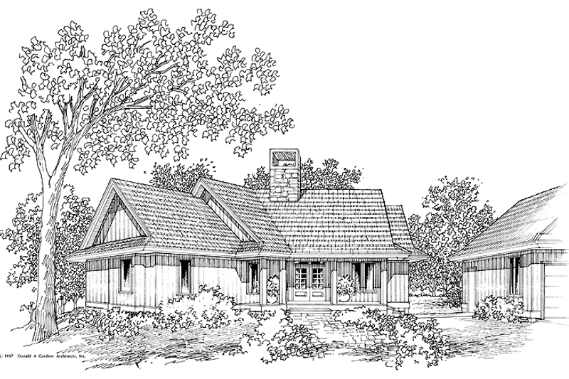 Architectural House Design - Exterior - Front Elevation 3 for Country House Plan #929-270 - 3 bed, 2 bath