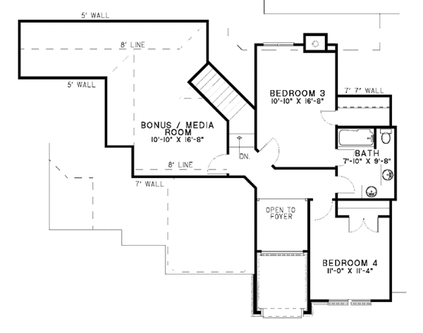 Home Plan - Mediterranean Floor Plan - Upper Floor Plan #17-3170