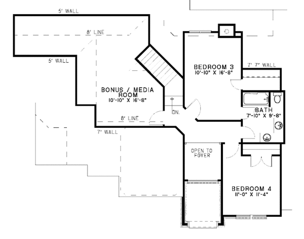 Dream House Plan - Mediterranean Floor Plan - Upper Floor Plan #17-3170