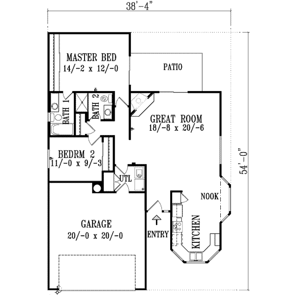 Cottage Floor Plan - Main Floor Plan #1-1056