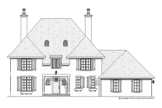 Exterior - Front Elevation 3 for European House Plan #901-79 - 4 bed, 2.5 bath