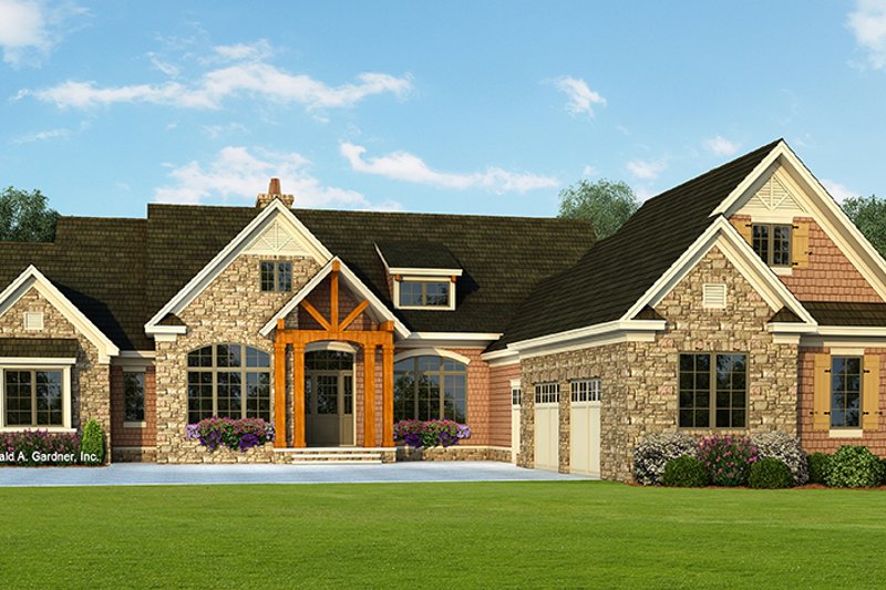 Architectural House Design - Exterior - Front Elevation 4 for Craftsman House Plan #929-931 - 3 bed, 3.5 bath