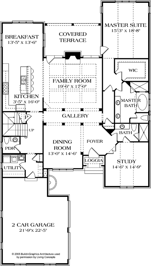 House Blueprint - European Floor Plan - Main Floor Plan #453-576