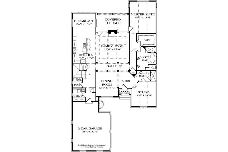 House Blueprint - Floor Plan - Main Floor for European House Plan #453-576 - 4 bed, 4.5 bath