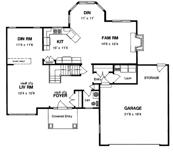 Dream House Plan - Traditional Floor Plan - Main Floor Plan #316-153