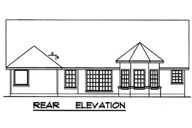 Dream House Plan - Exterior - Rear Elevation for Farmhouse House Plan #40-253 - 3 bed, 2 bath