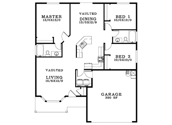 Craftsman Floor Plan - Main Floor Plan #943-8