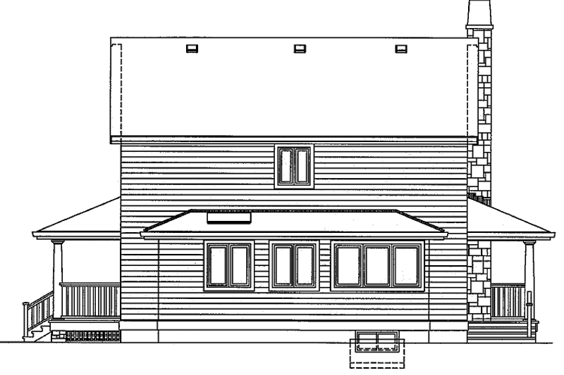 House Blueprint - Exterior - Rear Elevation for Victorian House Plan #47-907 - 3 bed, 2 bath