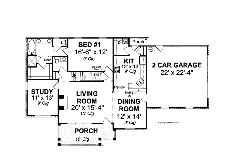 Dream House Plan - Floor Plan - Main Floor for Traditional House Plan #513-2101 - 3 bed, 2.5 bath