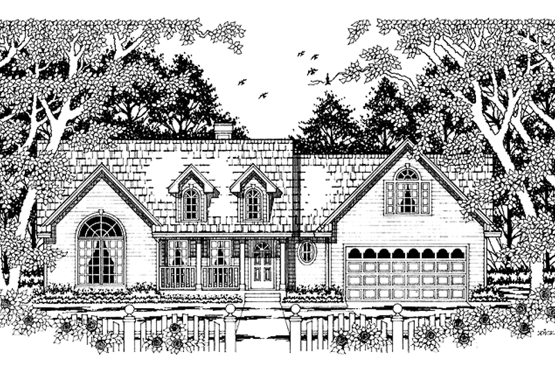 Dream House Plan - Country Exterior - Front Elevation Plan #42-555