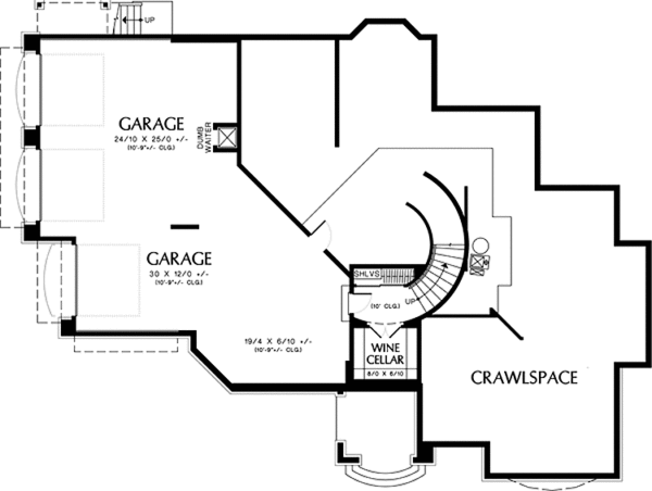 Traditional Floor Plan - Lower Floor Plan #48-893