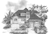Mediterranean Style House Plan - 3 Beds 3.5 Baths 3328 Sq/Ft Plan #930-112 Exterior 