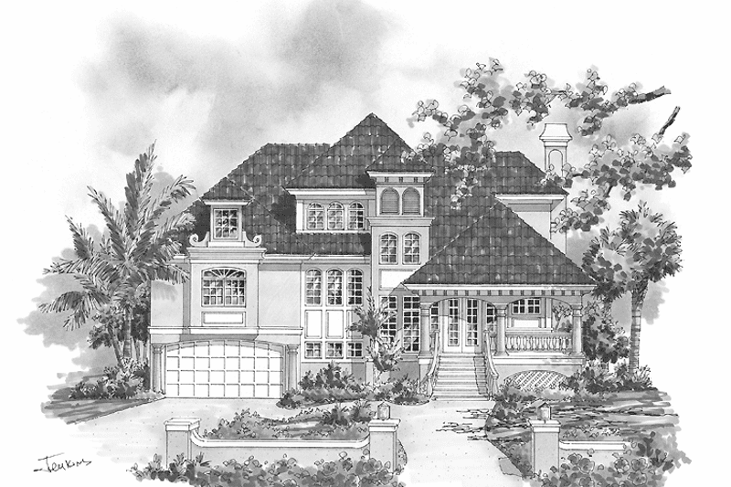 Home Plan - Exterior - Front Elevation 3 for Mediterranean House Plan #930-112 - 3 bed, 3.5 bath