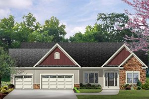 House Design - Exterior - Front Elevation for Ranch House Plan #1010-76 - 3 bed, 2 bath