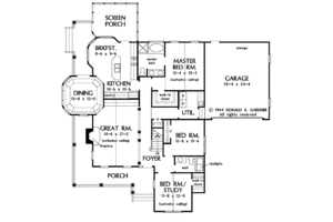 Floor Plan - Main Floor for Country House Plan #929-242 - 3 bed, 2 bath