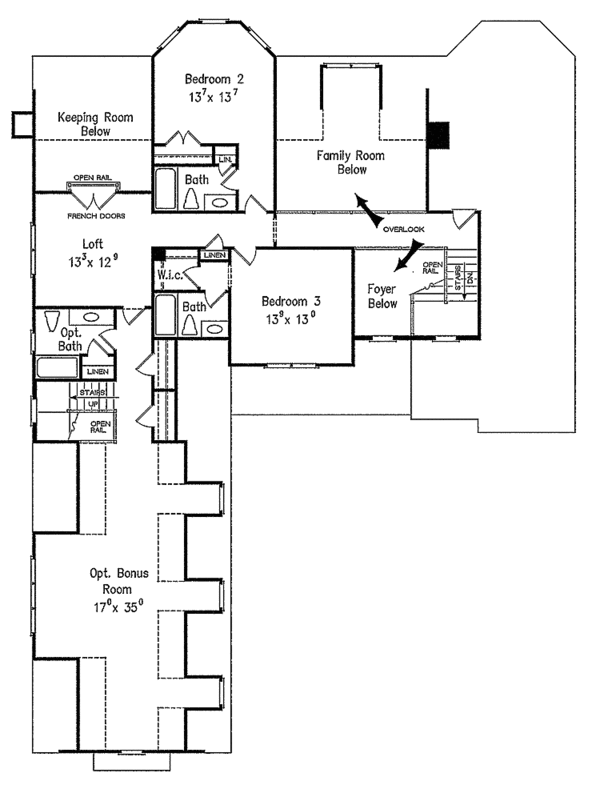 House Design - Traditional Floor Plan - Upper Floor Plan #927-347