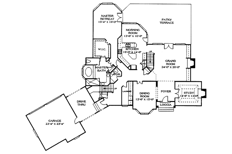 House Blueprint - Floor Plan - Main Floor for Country House Plan #453-179 - 4 bed, 3.5 bath