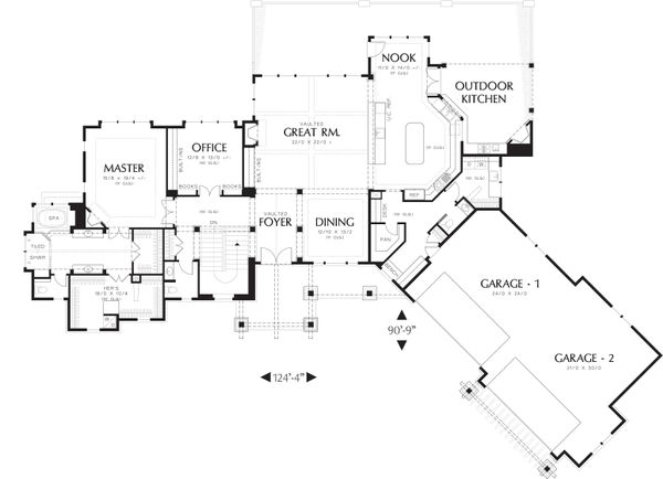 Home Plan - Craftsman Floor Plan - Main Floor Plan #48-607