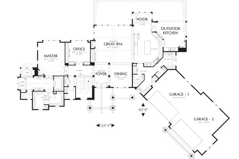 Home Plan - Floor Plan - Main Floor for Craftsman House Plan #48-607 - 4 bed, 3.5 bath