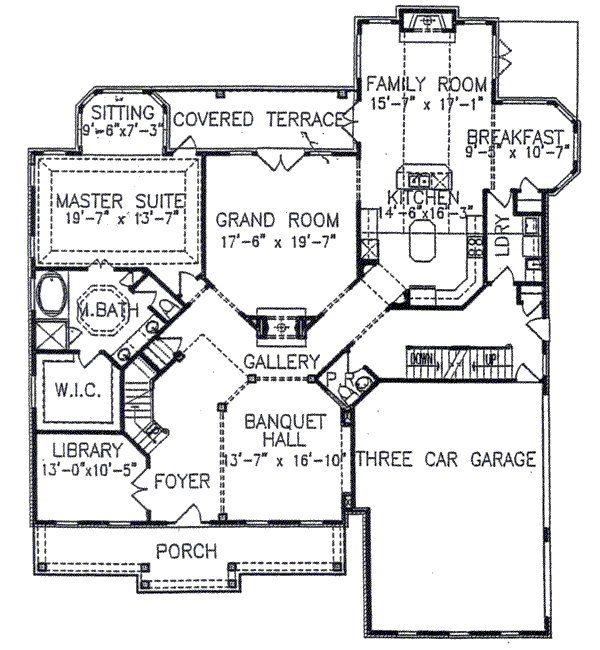 House Design - Colonial Floor Plan - Main Floor Plan #54-112