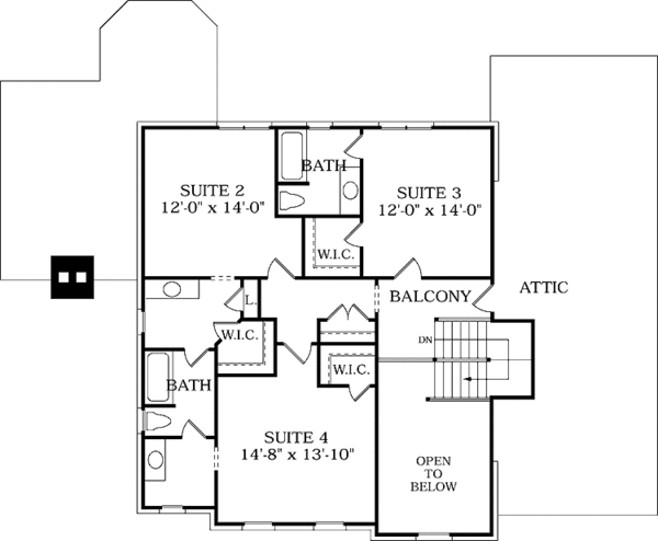 House Blueprint - Country Floor Plan - Upper Floor Plan #453-251
