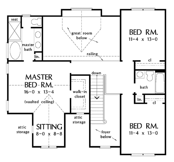 Architectural House Design - Country Floor Plan - Upper Floor Plan #929-524