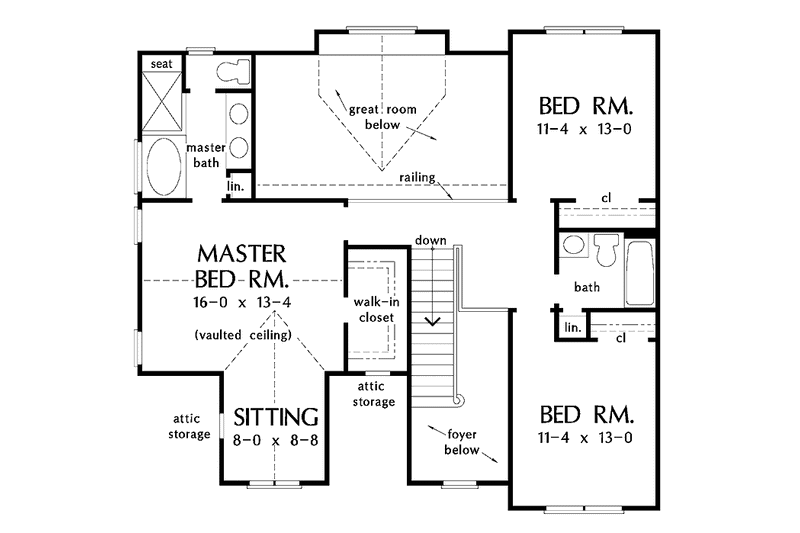 Home Plan - Floor Plan - Upper Floor for Country House Plan #929-524 - 3 bed, 2.5 bath