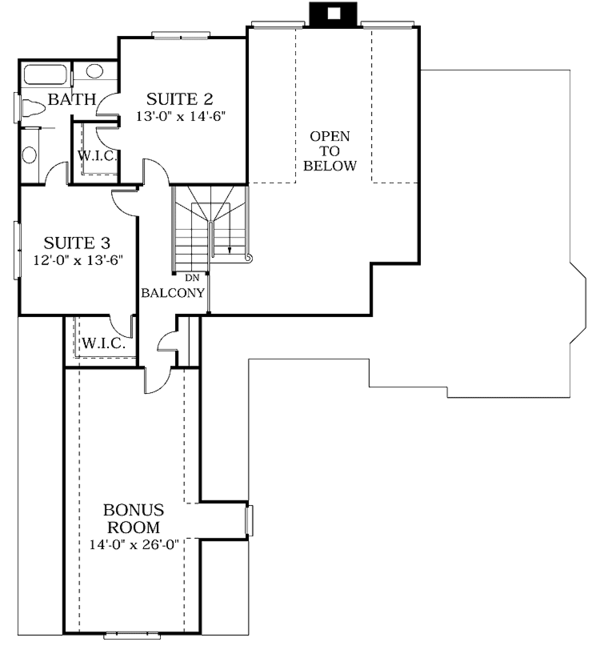 Home Plan - Traditional Floor Plan - Upper Floor Plan #453-98