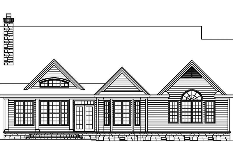 Home Plan - Exterior - Rear Elevation 2 for Ranch House Plan #929-601 - 3 bed, 2 bath