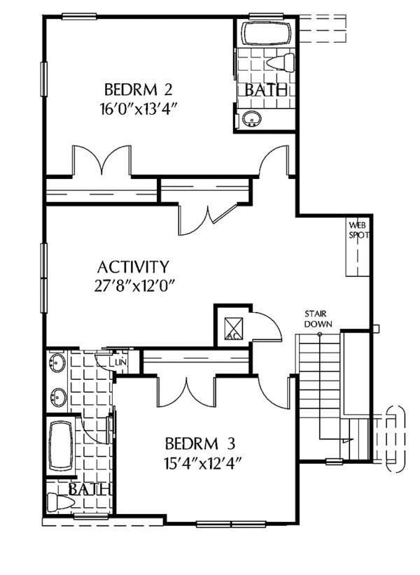 Dream House Plan - Mediterranean Floor Plan - Upper Floor Plan #999-173